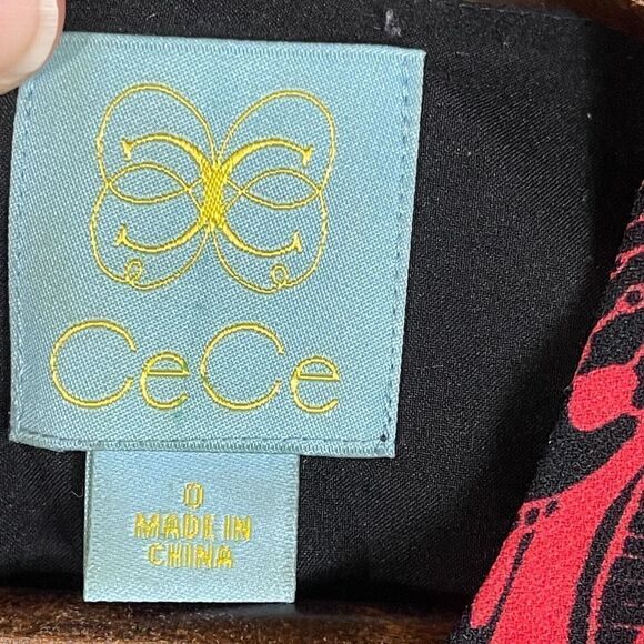 CeCe Arlington Shift Dress Women Size 0 Multicolor Floral Print Sleeveless Crepe - Picture 4 of 9